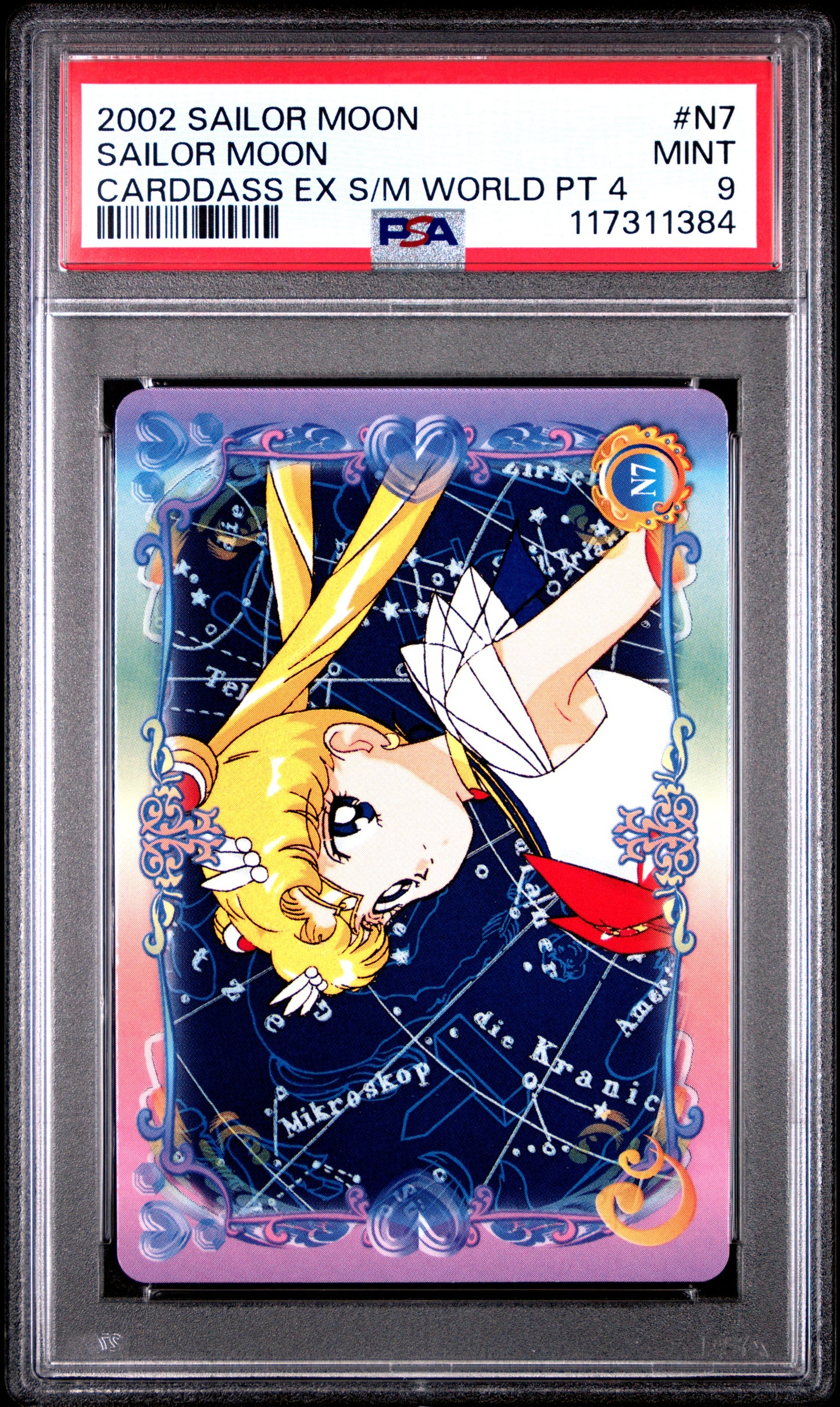 PSA 9 Pop 1 Moon #N7 Sailor Moon EX World P4 Carddass C84