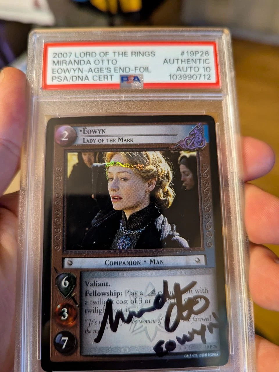 Miranda Otto Eowyn 19P26 FOIL SIGNED PSA Autograph Lord of the Rings TCG LOTR