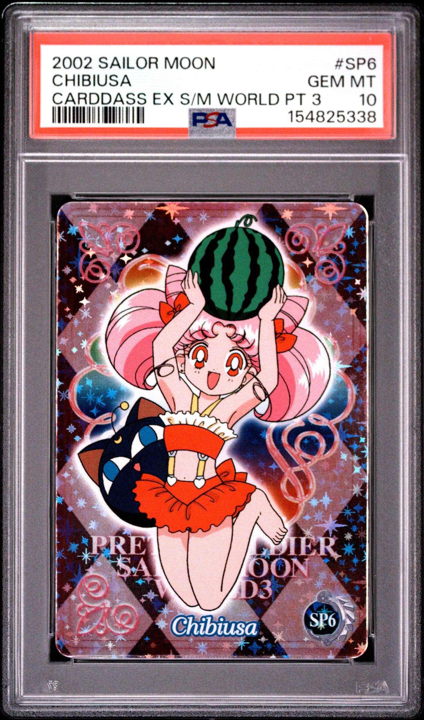 PSA 10 Chibi Foil #SP6 POP 2 Sailor Moon Carddass 2002 EX World P3 C38