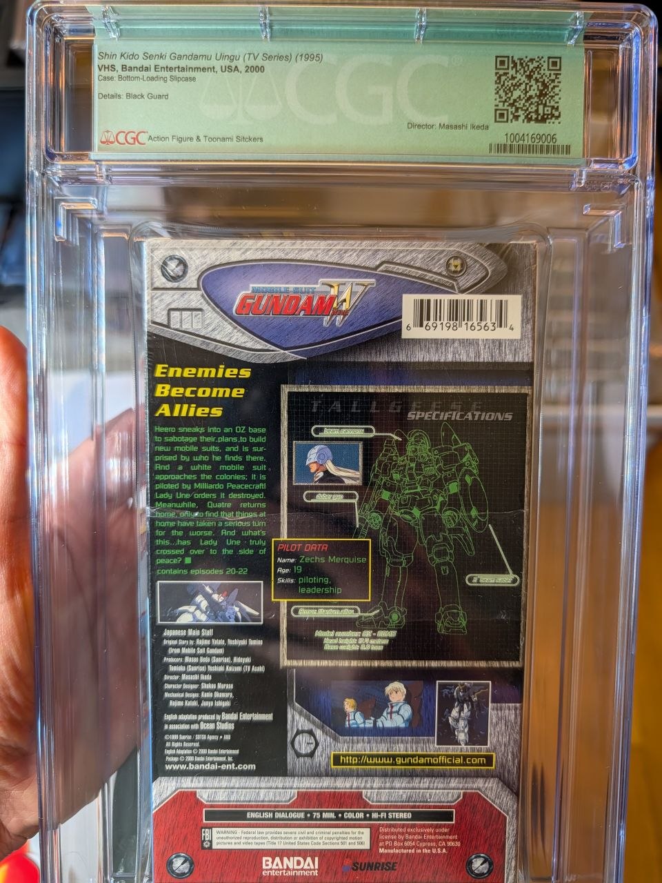 Sealed VHS 9.6 A+ Signed Auto Gundam Gundam Wing Bandai CGC Graded