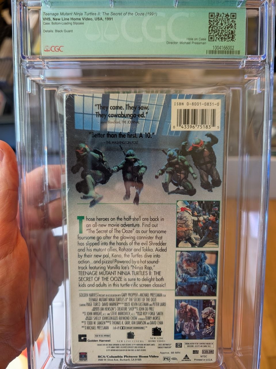 Sealed VHS 8.5 A+ Signed Auto TMNT Ninja Turtles 2 New Line CGC Graded
