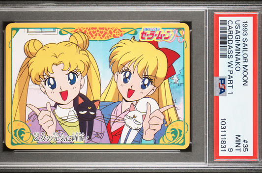 PSA 9 1993 Sailor Moon Carddass W Part 1 35 Usagi/Minako Pop 1