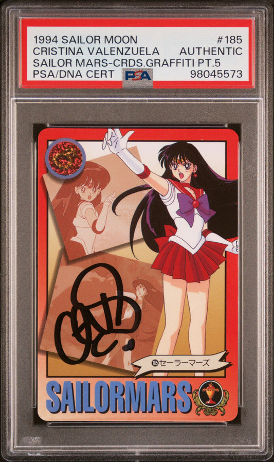 PSA Autograph Christina V Sailor Mars 185 1995 Sailor Moon Carddass Graffiti