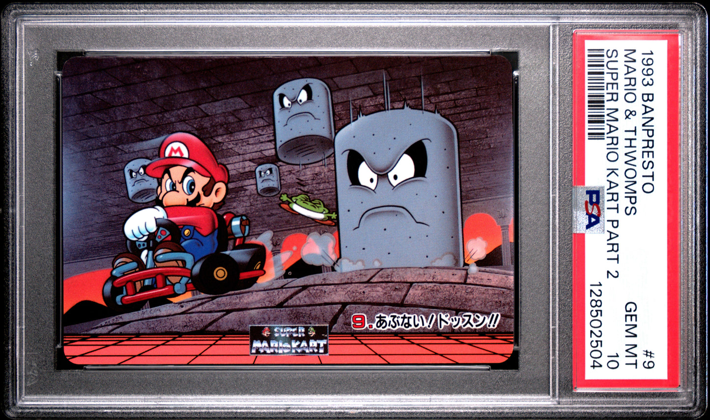 PSA 10 Pop 2 Thwomps #9 Mario Super Mario Kart Part 2 Banpresto Carddass C04