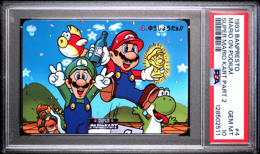 PSA 10 Pop 2 Podium #4 Mario Super Mario Kart Part 2 Banpresto Carddass C11