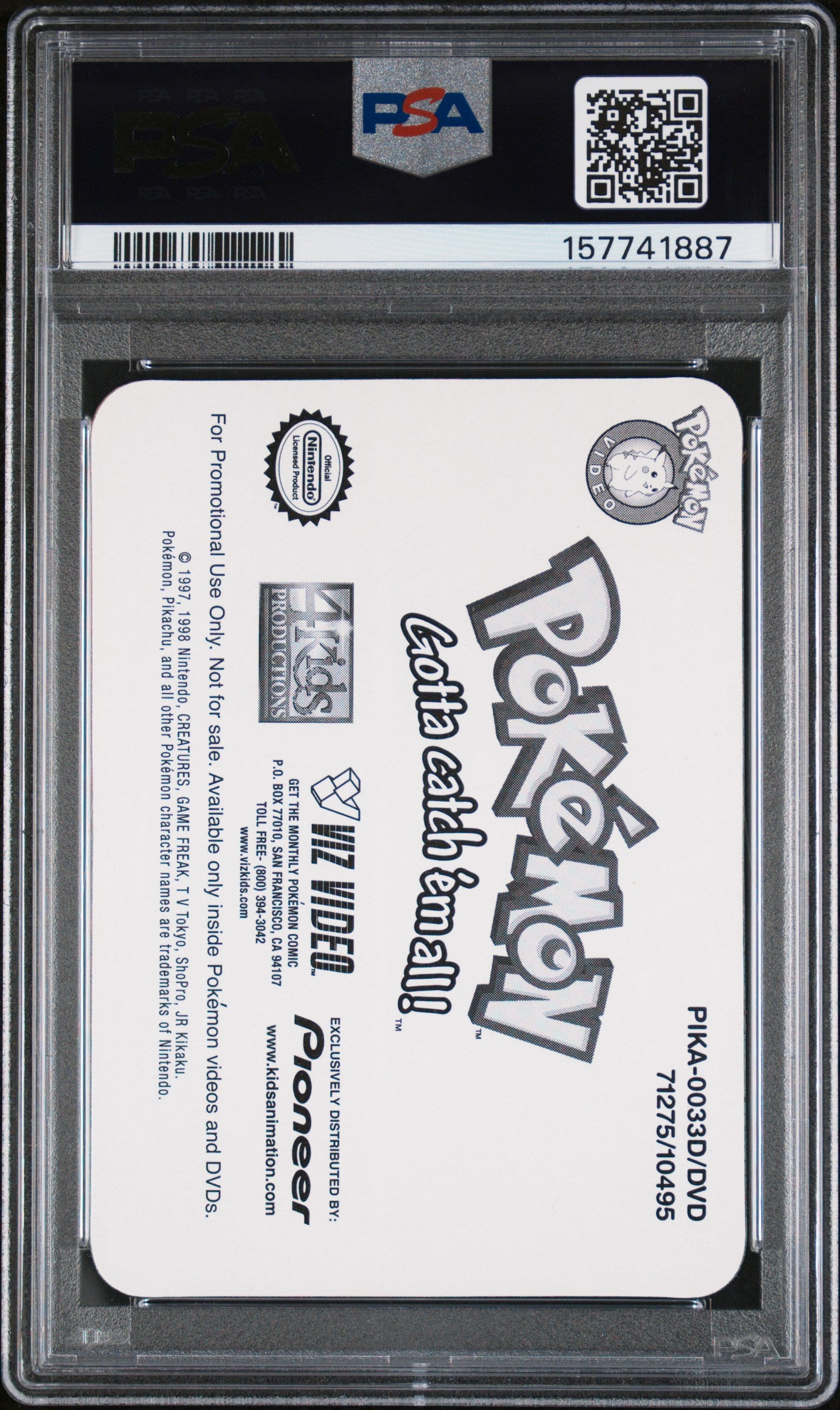 PSA 7 Bulbasaur Lenticular #33 Pokemon Pioneer 2001 VIZ VHS Team Green C87