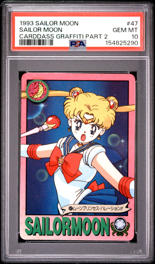 PSA 10 Moon #47 POP 2 Sailor Moon Carddass 1993 Graffiti Part 2 C90
