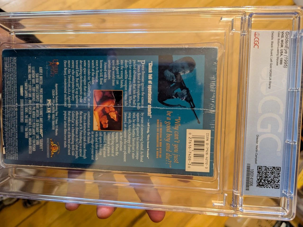 9.4 A+ GoldenEye James Bond VHS Tape Sealed Graded CGC 1999 MGM Pierce Brosnan