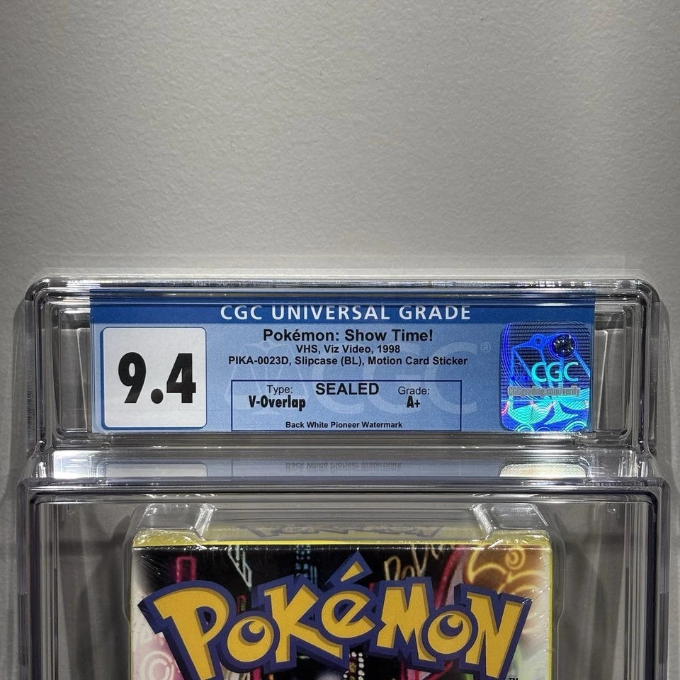 Pokémon Show Time Factory Sealed (VHS, 1998) Vol. 23 CGC 9.4 A+ Tape Motion Card