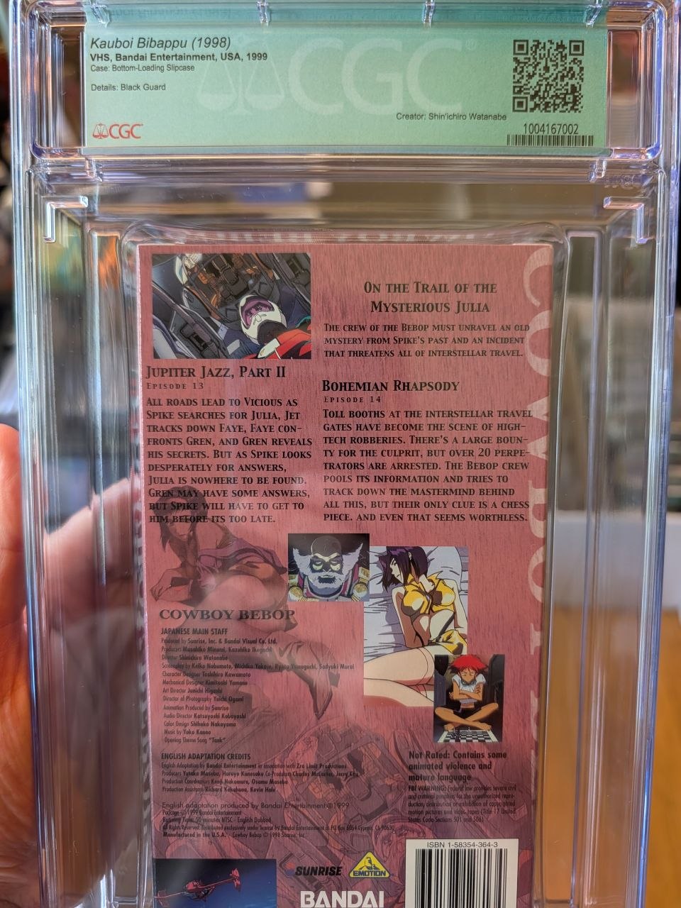 Sealed VHS 9.8 A+ Cowboy Bebop Signed Auto Anime Bandai Jupiter Jazz CGC Graded