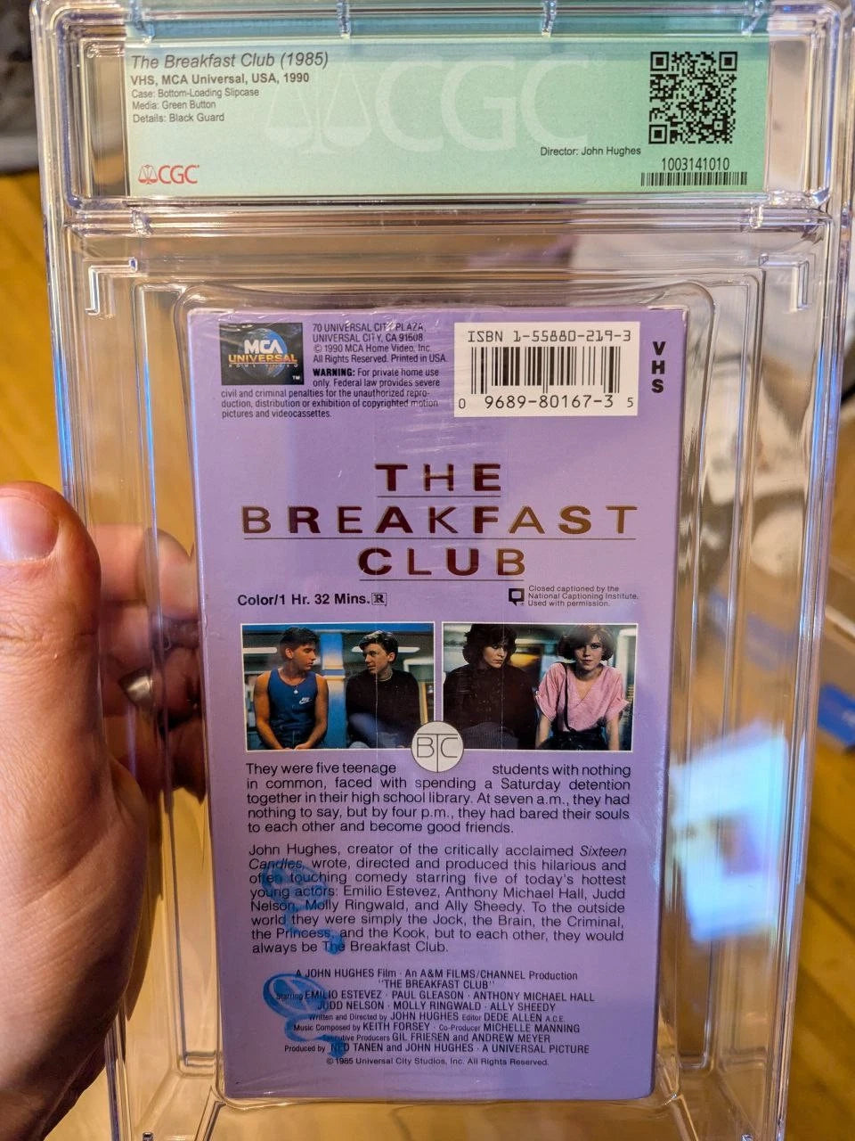 9.8 A+ The Breakfast Club Autographed Signed by Cast VHS Sealed Graded CGC 1990