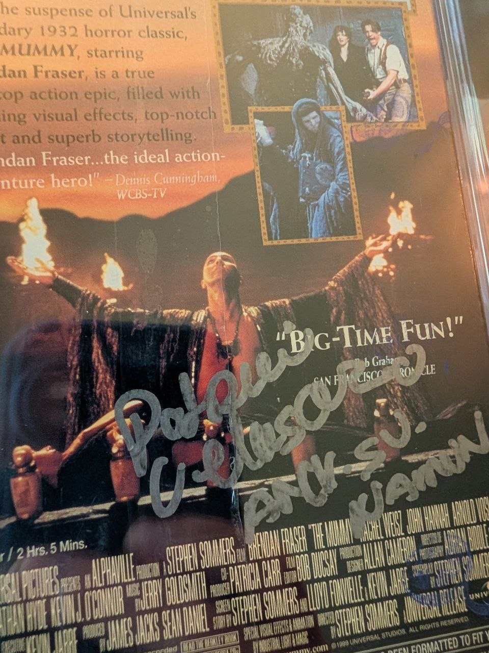 Sealed VHS 9.4 A Signed Auto The Mummy Brendan Fraser Universal CGC Graded