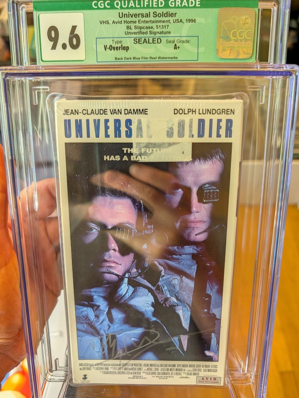 Sealed VHS 9.6 A+ Signed Auto Universal Soldier Avid CGC Graded