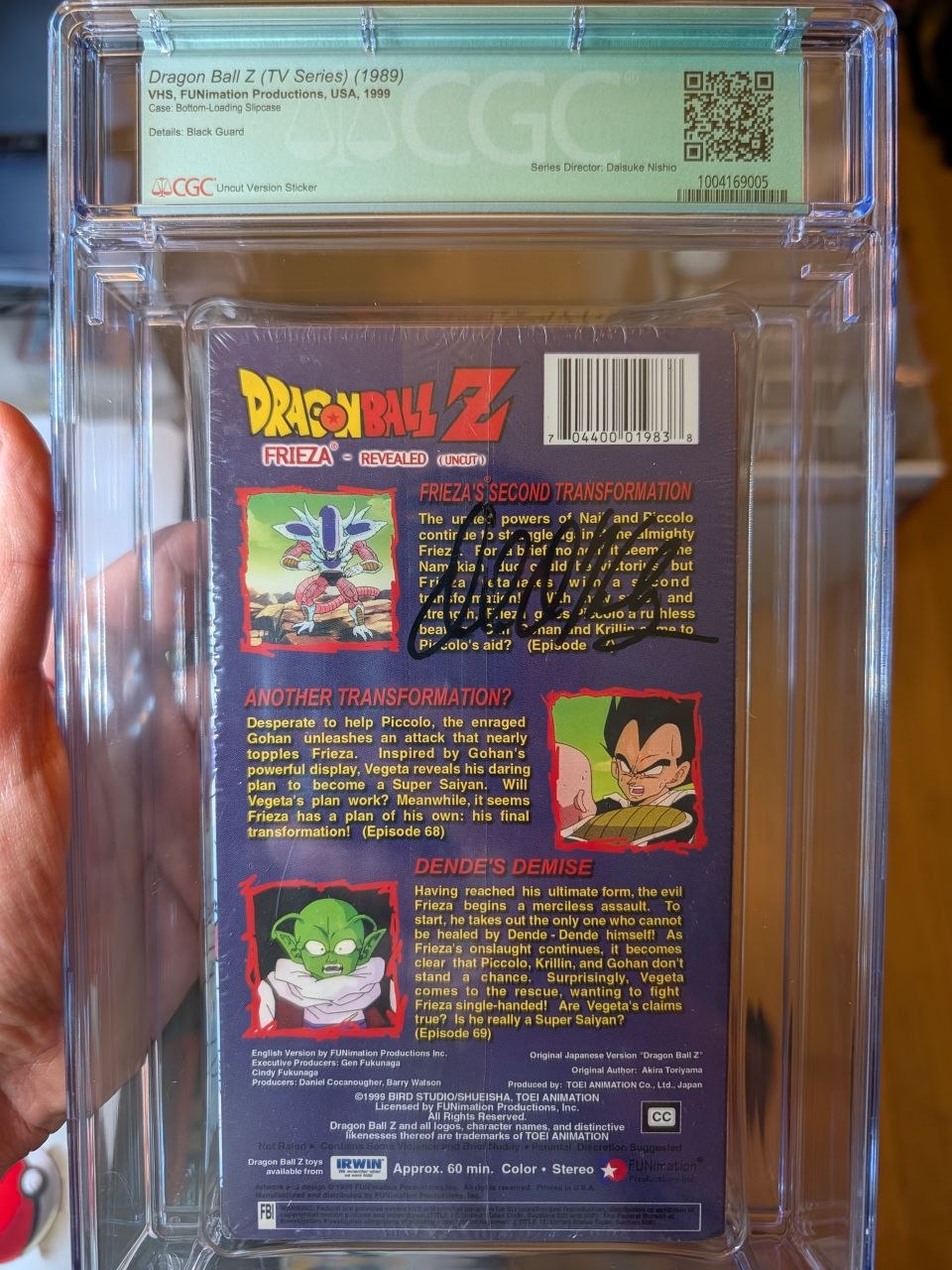 Sealed VHS 9.4 A+ Signed Auto Dragon Ball Frieza Revealed FUNimation CGC Graded