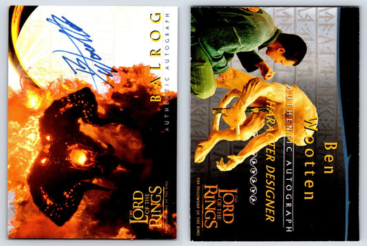 The Lord Of The Rings Fellowship Ben Wootten Autographed Balrog Custom Card Auto
