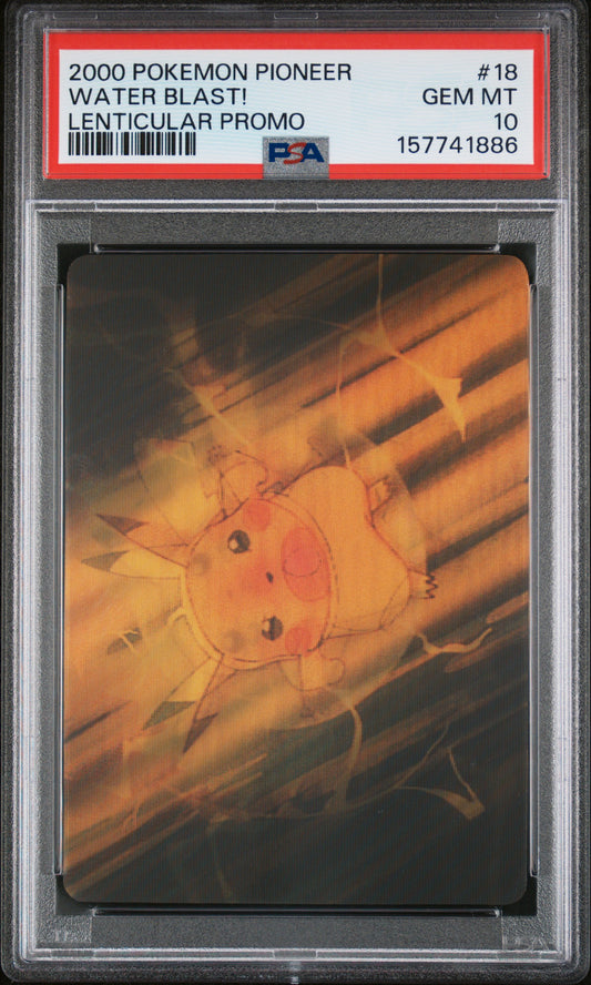 PSA 10 Pikachu Lenticular #18 Pokemon Pioneer 2000 VIZ VHS Water Blast C86