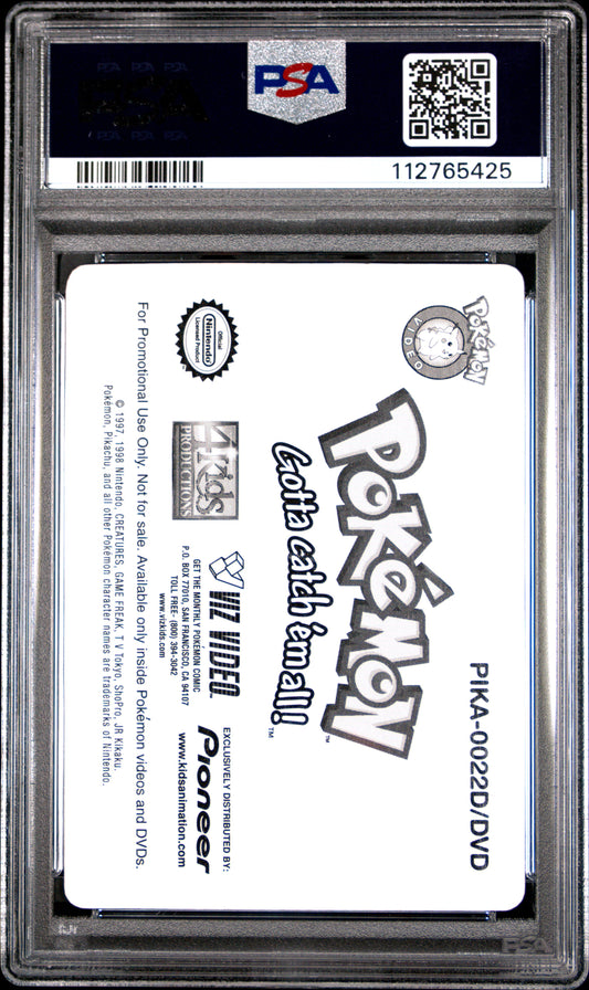 PSA 9 HANG TEN, PIKACHU #22 Pokémon TCG VHS Promo Pioneer Lenticular C25