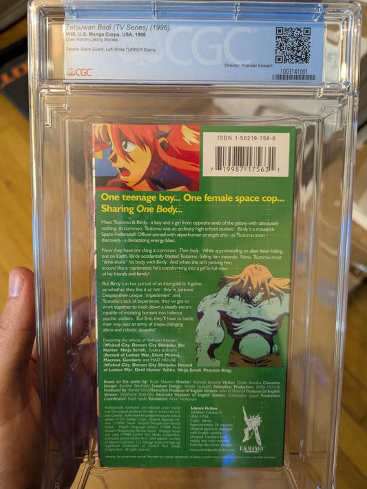 9.8 A+ Birdy The Mighty Anime VHS Tape Sealed Graded CGC 1998 Double Trouble