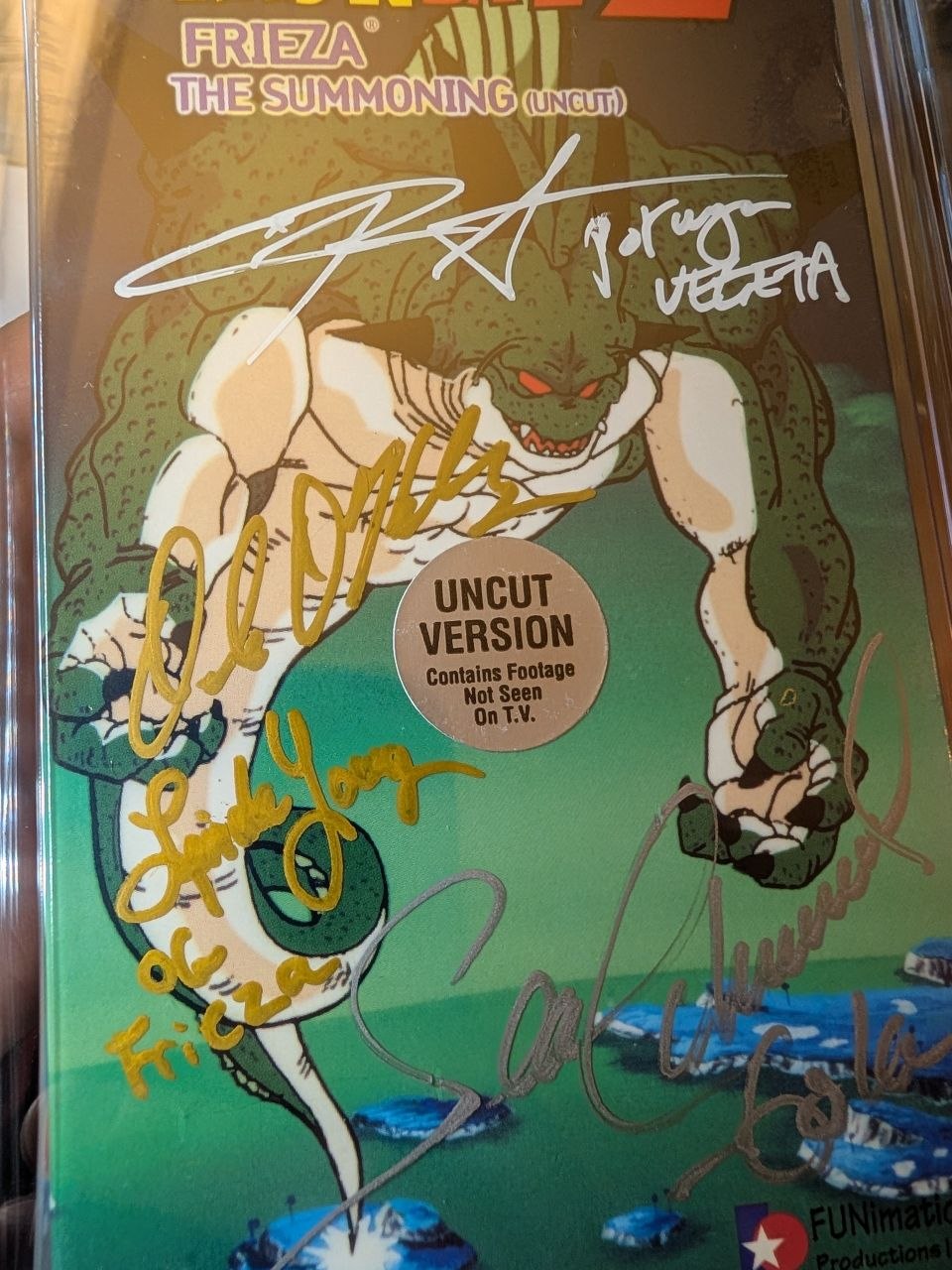 Sealed VHS 9.6 A+ Signed Auto Dragon Ball Frieza Summoning FUNimation CGC Graded