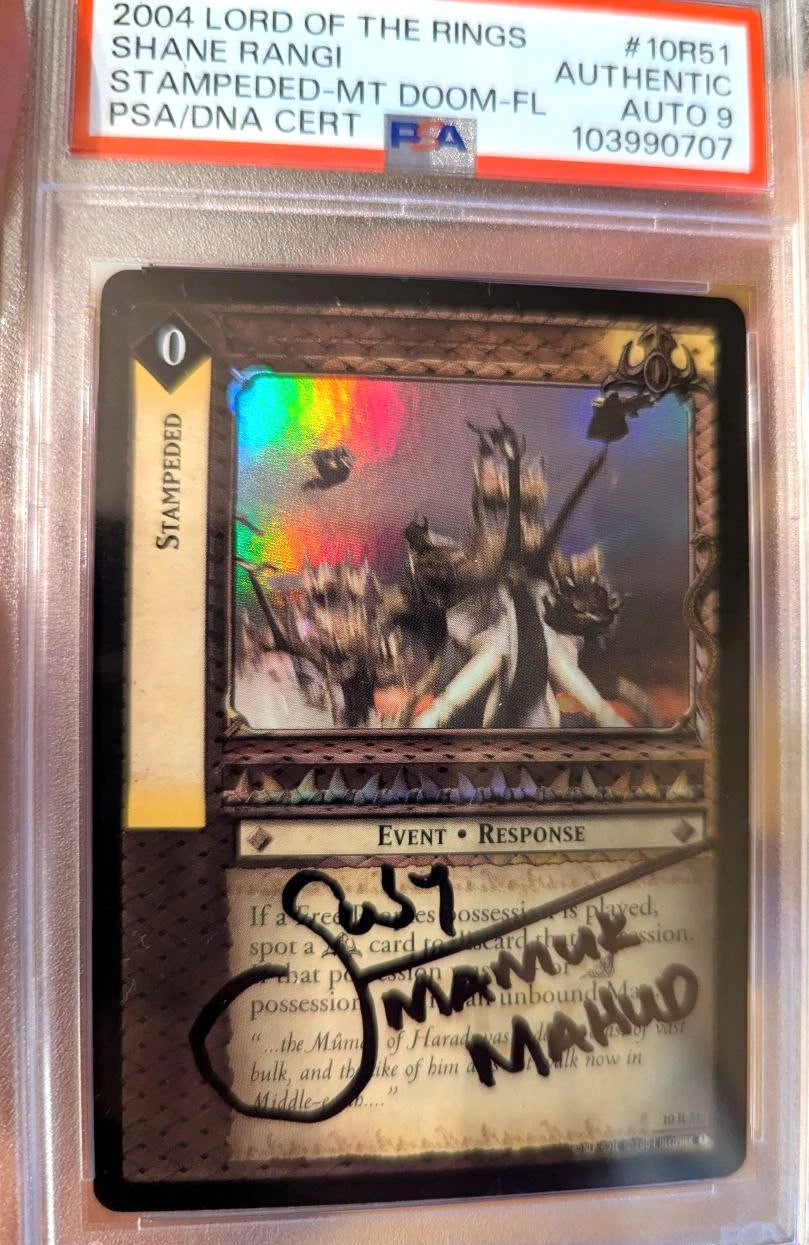 Shane Rangi 10R51 Stampede FOIL SIGNED PSA Autograph Lord of the Rings TCG LOTR