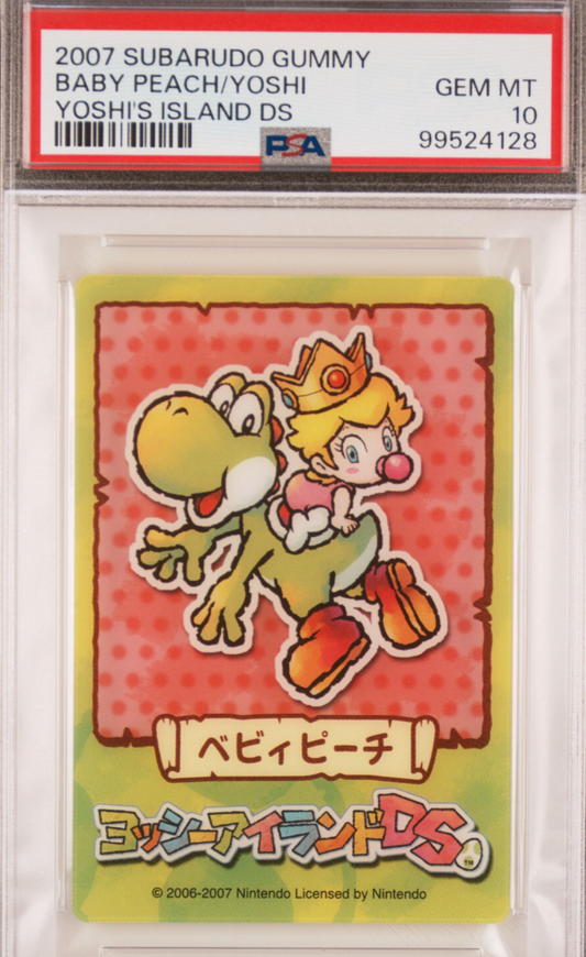 PSA 10 Pop 1 2007 Peach & Yoshi Subarudo Gummy Yoshi's Island DS Graded Card