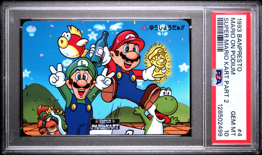 PSA 10 Pop 2 Podium #4 Mario Super Mario Kart Part 2 Banpresto Carddass C99