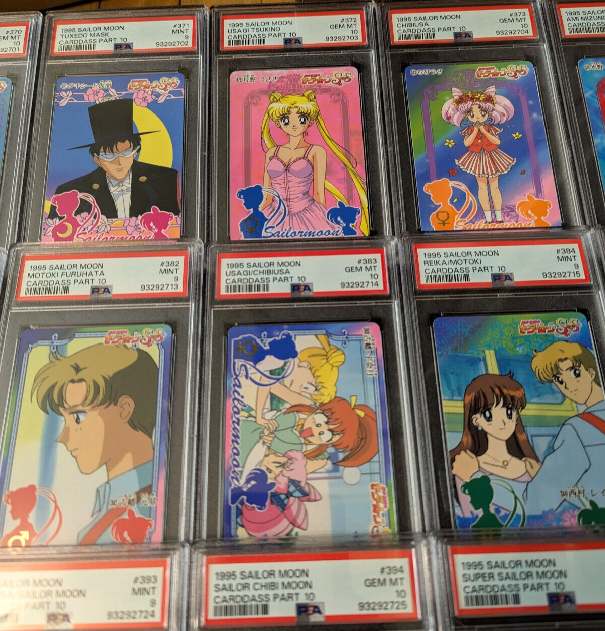 Complete PSA 10 & 9 Set Sailor Moon 1995 Carddass Part 10 Squential DESCRIPTION!