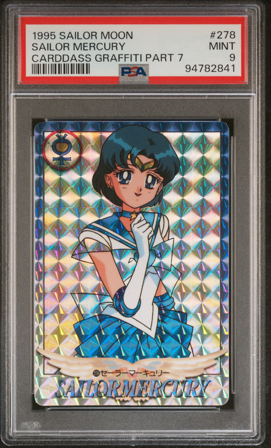 PSA 9 Mercury Prism #278 Sailor Moon 1995 Carddass Graffiti Part 7 C41