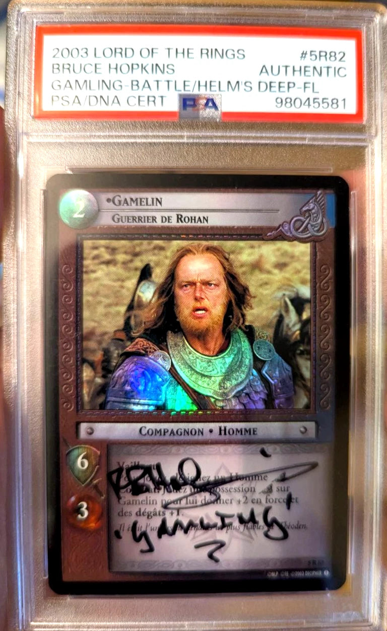Bruce Hopkins Gamling 5R82 FOIL SIGNED PSA Autograph Lord of the Rings TCG LOTR
