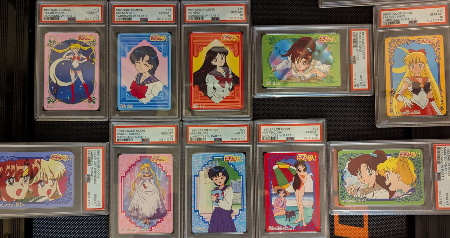 1993 Sailor Moon Carddass W Complete Set PSA Graffiti Part 1 DESCRIPTION! Cards
